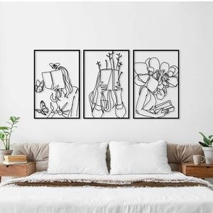 Set of 3D Bookish Metal Wall Art Handmade